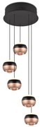 LED závesné svietidlo s kovovým tienidlom ø 30 cm v čierno-medenej farbe Orbit - Trio Select