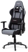 Herní křeslo E-racer, potah šedá-černá látka, houpací mechanismus, opěrák 90°-180