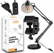 BERGE Stolová lampa XL Praga 1xE27 LED čierna