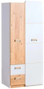 Skriňa Lorento 01 brilantná biela/dub nash