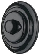 Bohemia-Design - Porcelánový retro stmievač otočný s rámikom 250V/10A čierny