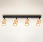 Brilagi - Bodové svietidlo SELE 4xGU10/30W/230V čierna/dekor duba