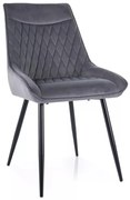 Sametová jídelní židle Agat šedá