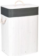 Kôš na bielizeň bambusový 80 l biely / sivý