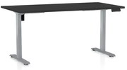 Výškovo nastaviteľný stôl OfficeTech B, 160 x 80 cm, sivá podnož, čierna