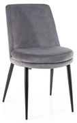 SIGNAL MEBLE Jedálenská stolička KAYLA VELVET, čierny mat/sivá bluvel 14
