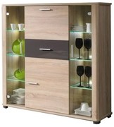 Vitrína Fishburn F2 (sonoma + grafit). Vlastná spoľahlivá doprava až k Vám domov. 606313