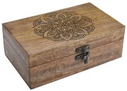 InDecor Box z mangového dreva Mandala, 26,5 x 19 x 10,5 cm, L