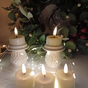 DECOLED Svietnik, 7 x 7 x 6,5 cm, biely