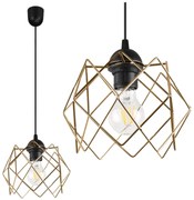 Závesné svietidlo Stella, 1x zlaté drôtené tienidlo, LP