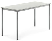 Stôl SONITUS, 1400x600x720 mm, HPL - šedá, strieborná