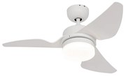 Stropný ventilátor biely 86,7 cm vrátane LED stmievateľný s diaľkovým ovládaním - Yuki