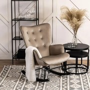 Dizajnové hojdacie kreslo Tromsö béžová velúr