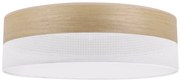 Stropné svietidlo Wood, 1x dýha zlatý dub/biele PVC tienidlo, (biele plexisklo), (fi 50cm)
