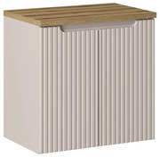 Závěsná skříňka Nova Cashmere I s deskou 60 cm kašmírová/dub evoke