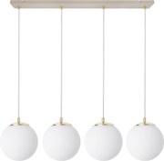Závesné svietidlo Florence, 4x biele sklenené tienidlo, g/be