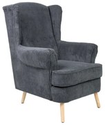 Kreslo FOSSBY FASO menčestrové sivé 893969