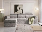 Šedý roh s funkciou spania Napoli na vlnitých pružinách.