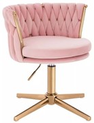 LuxuryForm DESIGN Stolička LYON VELUR na zlatom kríži - ružová