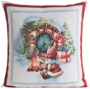 VIANOČNÁ GOBELÍNOVÁ DEKORAČNÁ OBLIEČKA NA VANKÚŠ XMAS2 45X45 CM VZOROVANÁ