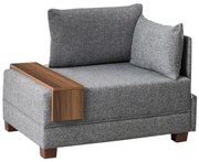 Rohové kreslo TULA sivé pravé