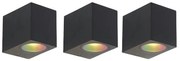 Sada 3 inteligentných nástenných svietidiel čierna IP44 vrátane Zigbee GU10 - Baleno