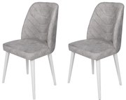 Súprava jedálenských stoličiek Dallas Grey and White, 2 ks
