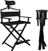 Duralová skladacia kozmetická stolička s opierkou hlavy čierna 9957