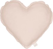 Mini ľanový vankúš srdca púdrovo ružová 28 cm