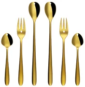 Darčekový set so srdiečkom 6 ks zlatý — Love Cutlery - 116440