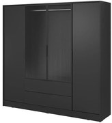 Skriňa Kelly 4D RM čierna s LED