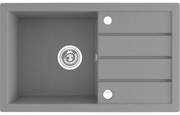 Laveo Trzynastka, 1-komorový granitový drez 790x480x185 mm, šedá, LAV-SBP_511T