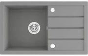 Laveo Trzynastka, 1-komorový granitový drez 790x480x185 mm, šedá, LAV-SBP_511T