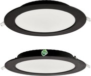 BERGE Okrúhly LED panel zapustený - čierny - 18W - PC - neutrálna biela