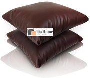 Vankúš hnedý 40x40cm ekokoža TiaHome