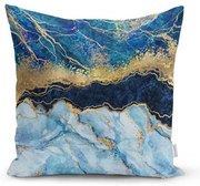Obliečka na vankúš Minimalist Cushion Covers Marble With Blue, 45 x 45 cm