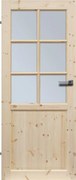 Normandia Interiérové dvere 6S sklo 80 L, 850 × 1985 mm, masívne drevo, ľavé, borovice, presklené