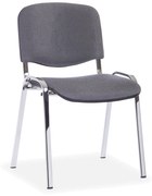 Konferenčná stolička Viva, chrómované nohy, sivá