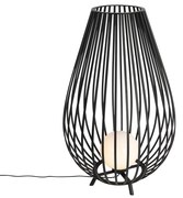 Dizajnová stojaca lampa čierna s opálom 110 cm - Angela