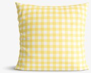 Goldea dekoračná obliečka na vankúš - žlté kocky 40 x 40 cm