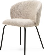 Jedálenská stolička LARISA buklé béžová/čierna