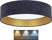 Brilagi - LED Stropné svietidlo VELVET LED/24W/230V 3000/4000/6400K modrá/zlatá