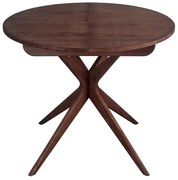 Okrúhly rozkladací jedálenský stôl s prídavnou doskou v dekore orecha ø 90 cm Jubi – Ragaba