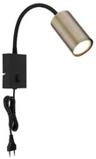 Globo 57911WM - Flexibilná nástenná lampa ROBBY 1xGU10/25W/230V čierna/mosadz GL6886