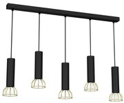 Luster na lanku DANTE 5xGU10/25W/230V čierna/zlatá