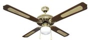 Eurolamp Stropný ventilátor 1xE27/70W/230V pr. 132 cm hnedá/zlatá EU0156