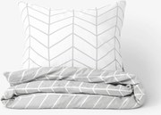 Goldea bavlnené posteľné obliečky - biely a sivý cikcak 140 x 200 a 70 x 90 cm