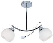 Stropné svietidlo Connor, 2x biele sklenené tienidlo, ch