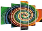 Abstraktný obraz - farebná špirála (150x105 cm)