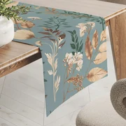 Biante Bavlnený behúň na stôl Sandra SA-551 Jesenné vetvičky na sivomodrom 20x120 cm